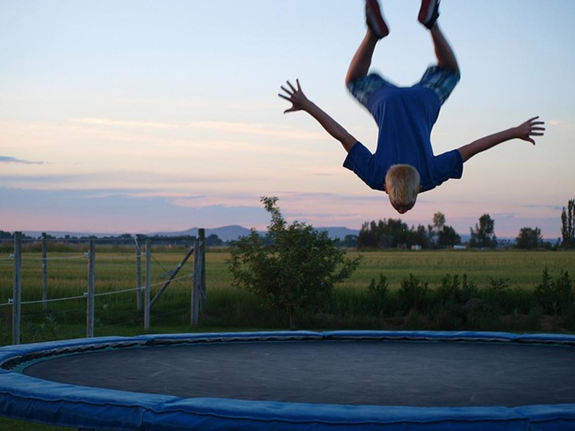 what are trampolines made of